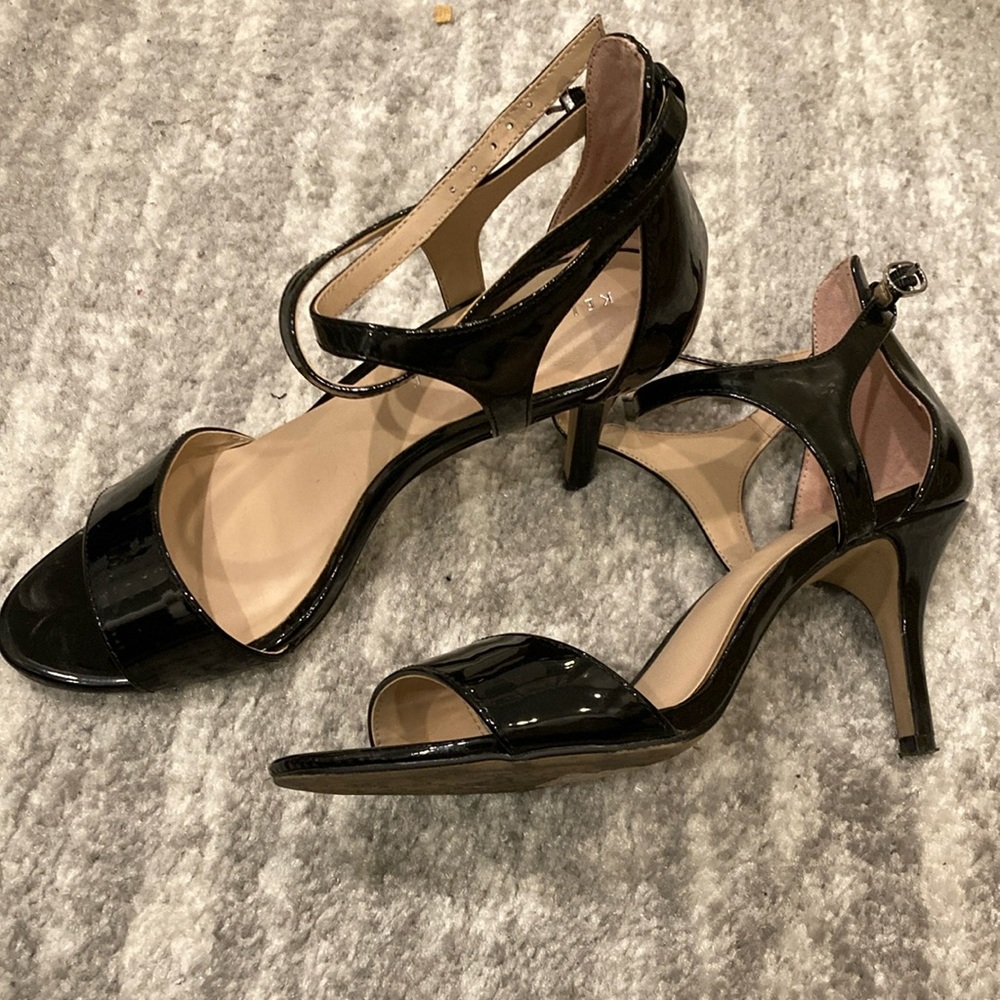 Black patent sandals
